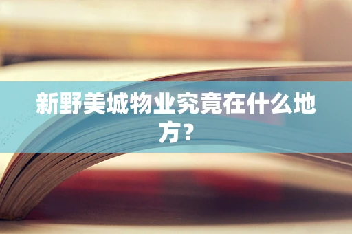 新野美城物业究竟在什么地方？