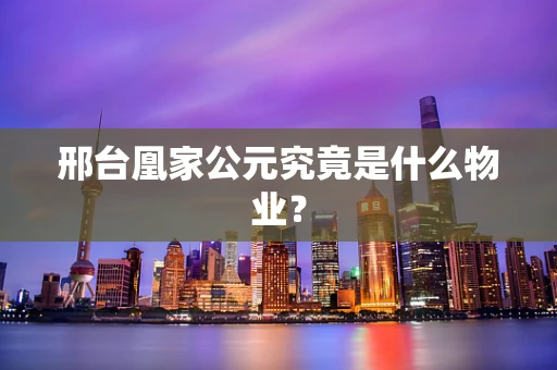 邢台凰家公元究竟是什么物业？