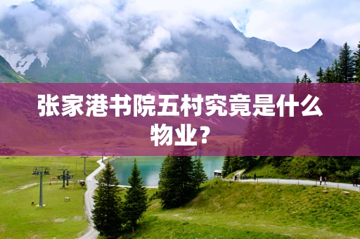 张家港书院五村究竟是什么物业？