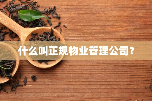 什么叫正规物业管理公司？