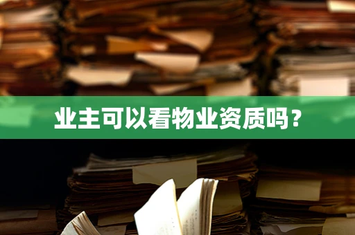业主可以看物业资质吗？