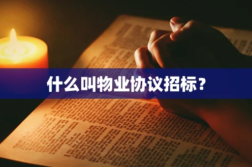 什么叫物业协议招标？
