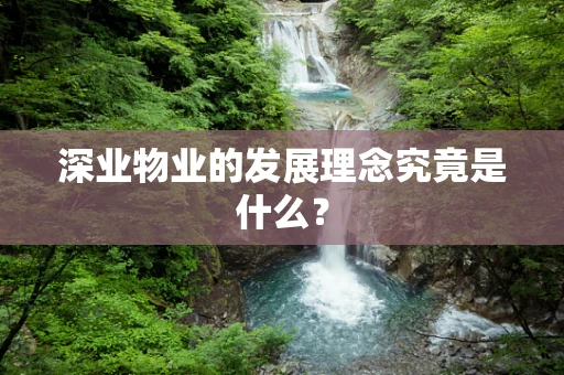 深业物业的发展理念究竟是什么？