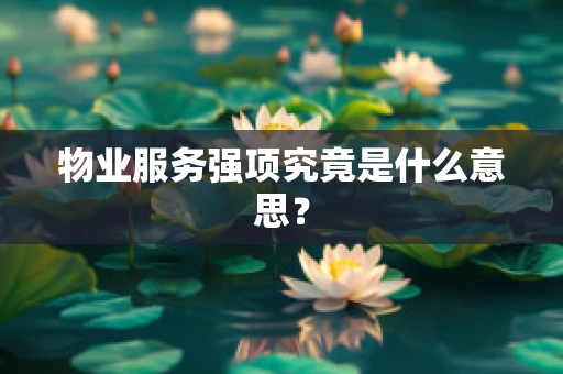 物业服务强项究竟是什么意思？