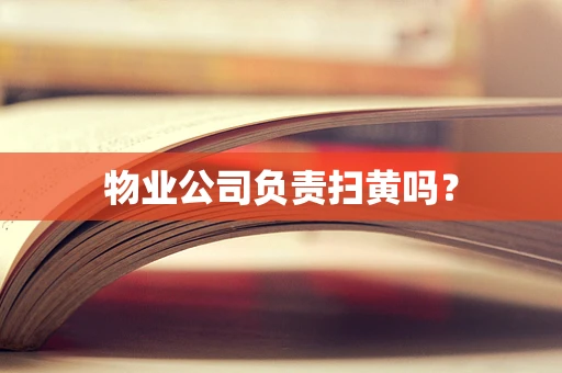 物业公司负责扫黄吗？