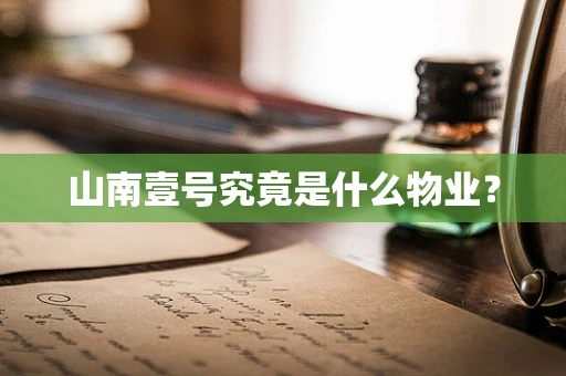 山南壹号究竟是什么物业？