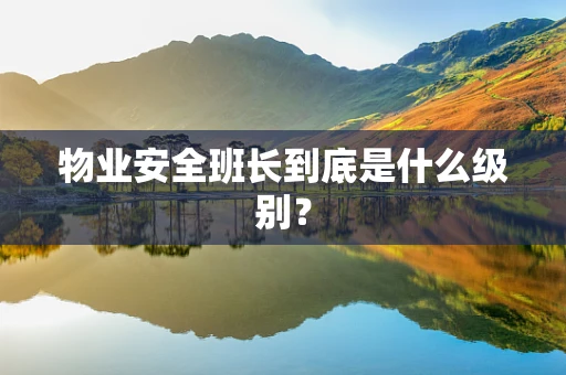 物业安全班长到底是什么级别？