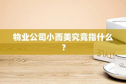 物业公司小而美究竟指什么？