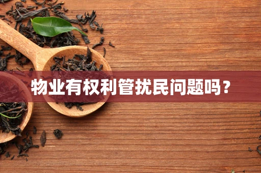 物业有权利管扰民问题吗？