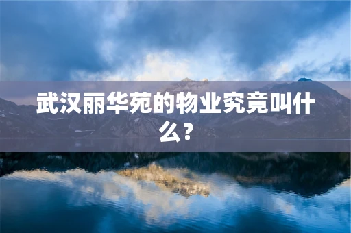 武汉丽华苑的物业究竟叫什么？