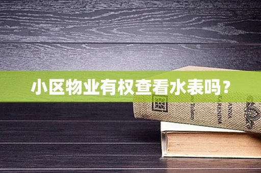 小区物业有权查看水表吗？