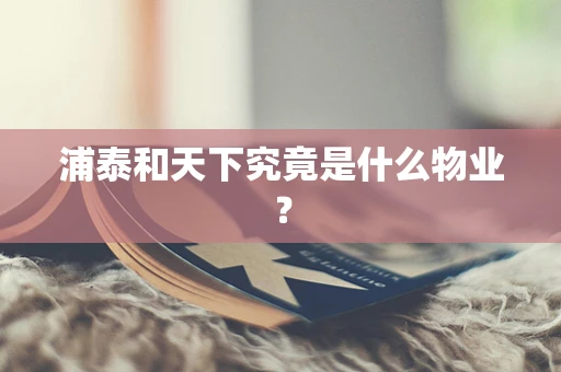 浦泰和天下究竟是什么物业？