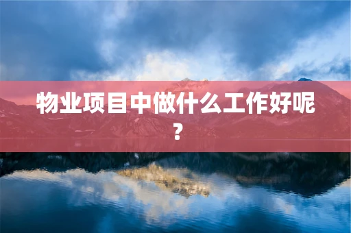 物业项目中做什么工作好呢？