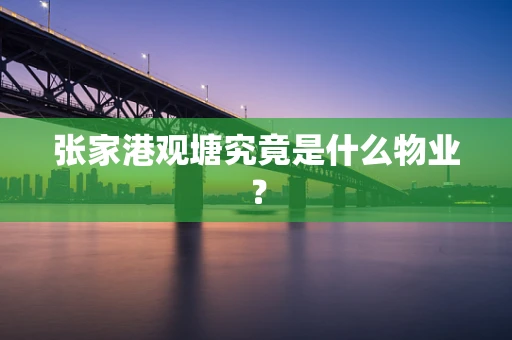 张家港观塘究竟是什么物业？