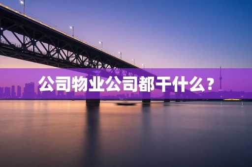 公司物业公司都干什么？