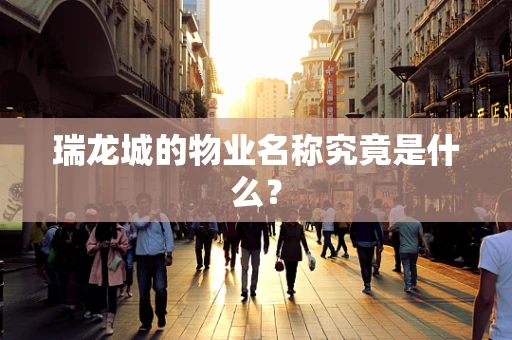 瑞龙城的物业名称究竟是什么？