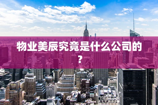 物业美辰究竟是什么公司的？
