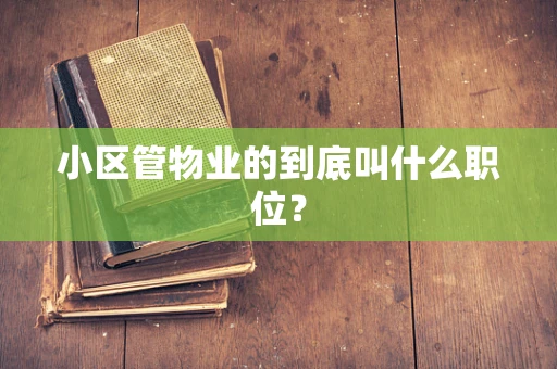 小区管物业的到底叫什么职位？