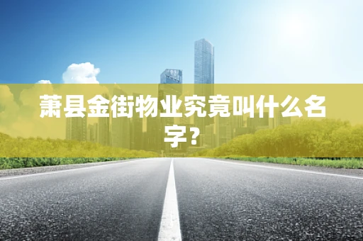 萧县金街物业究竟叫什么名字？
