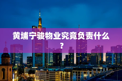 黄埔宁骏物业究竟负责什么？