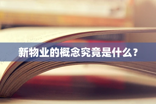 新物业的概念究竟是什么？