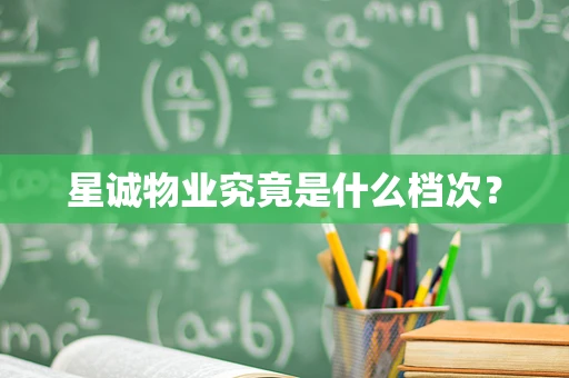 星诚物业究竟是什么档次？