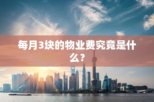 每月3块的物业费究竟是什么？