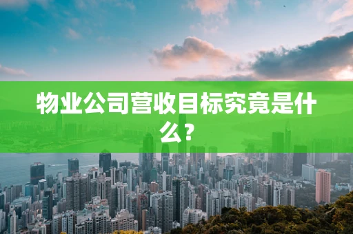 物业公司营收目标究竟是什么？
