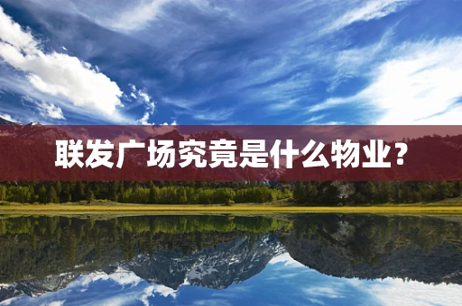 联发广场究竟是什么物业？