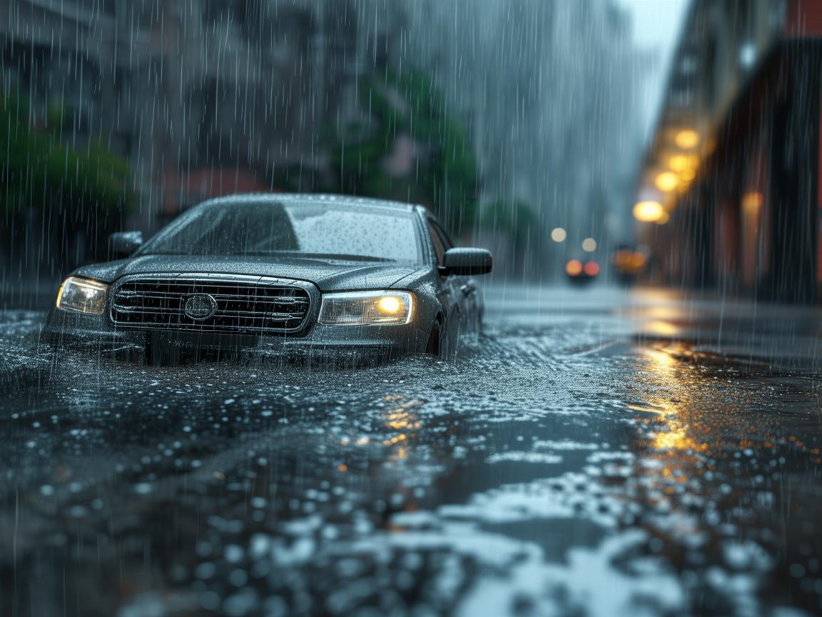 下雨车砸物业算违法吗？